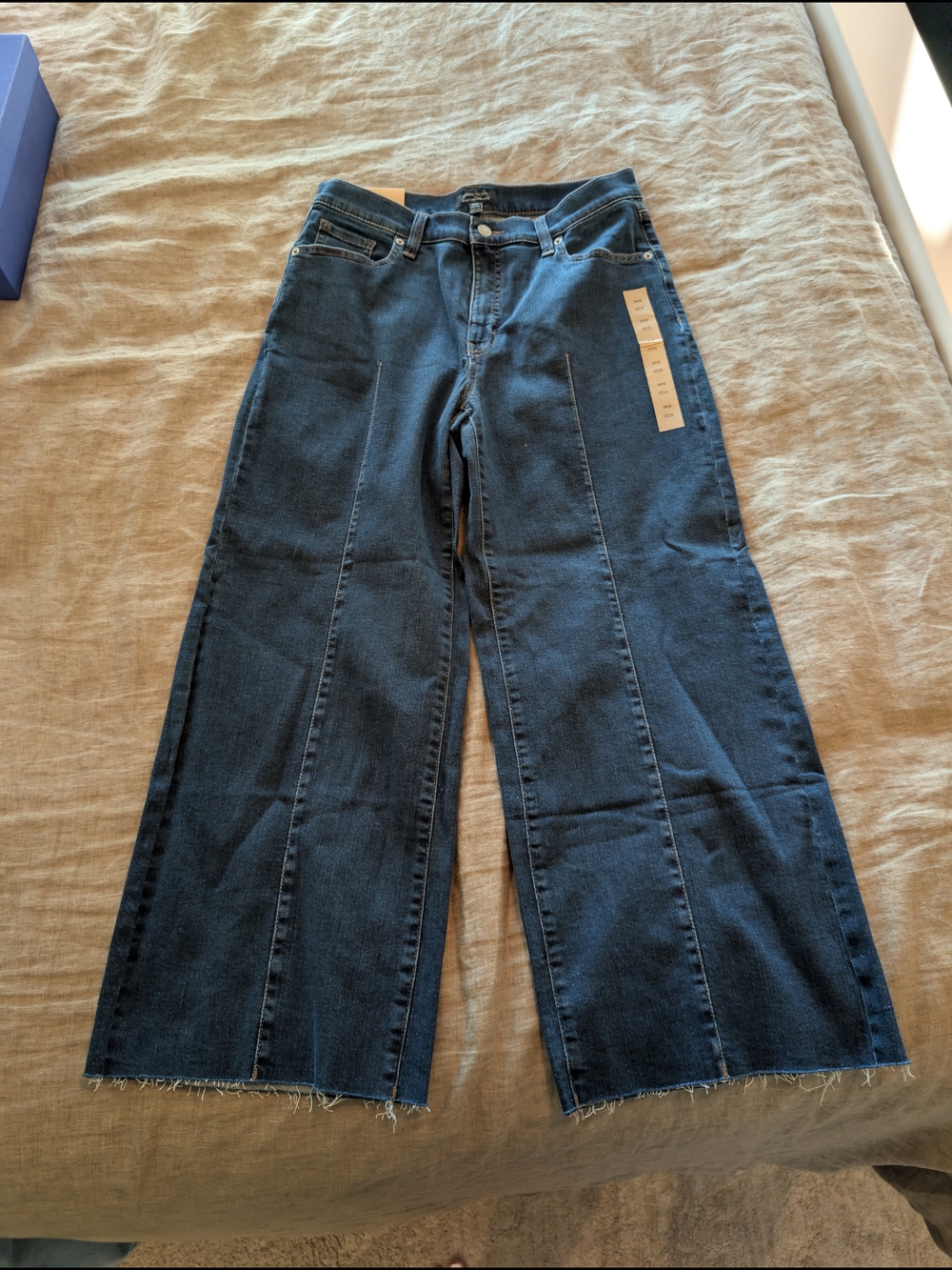 Banana Republic Women's Wide Leg Dark Blue Jeans
